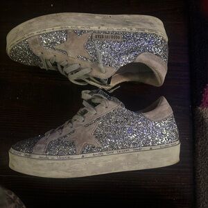 Golden Goose Silver Glitter Sneakers